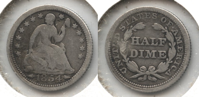 1854 Seated Liberty Half Dime Good-4 #g