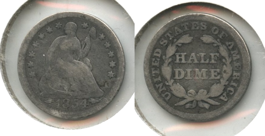 1854 Seated Liberty Half Dime Good-4 #m