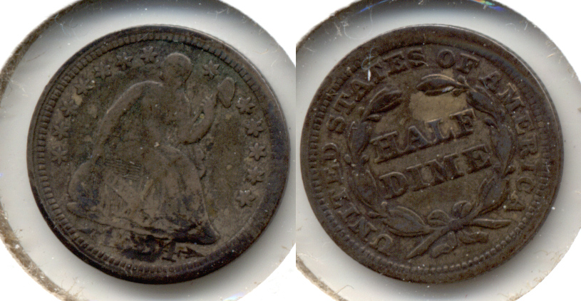 1854 Seated Liberty Half Dime VG-8 a