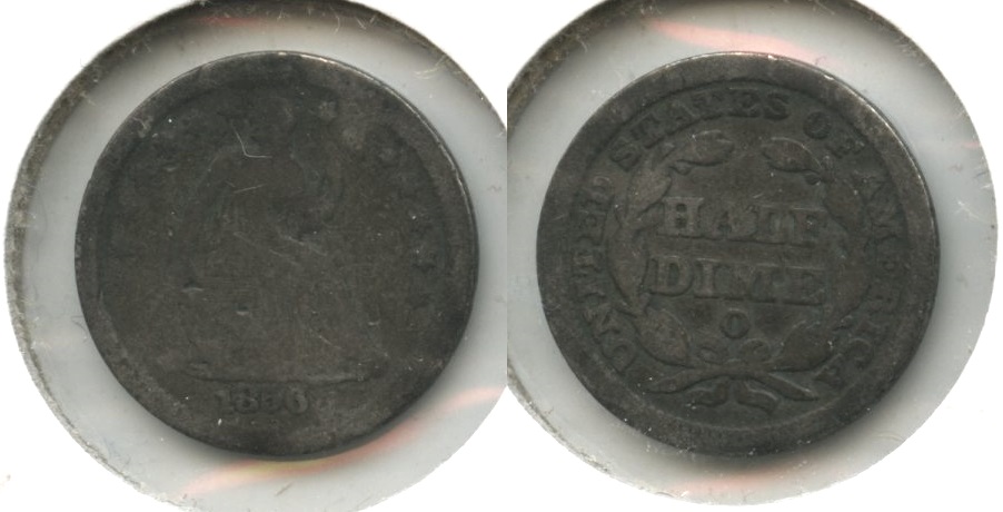 1856-O Seated Liberty Half Dime Good-4 #a Toned