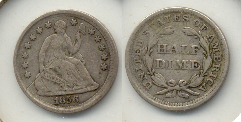 1856 Seated Liberty Half Dime VF-20 Obverse Scratch