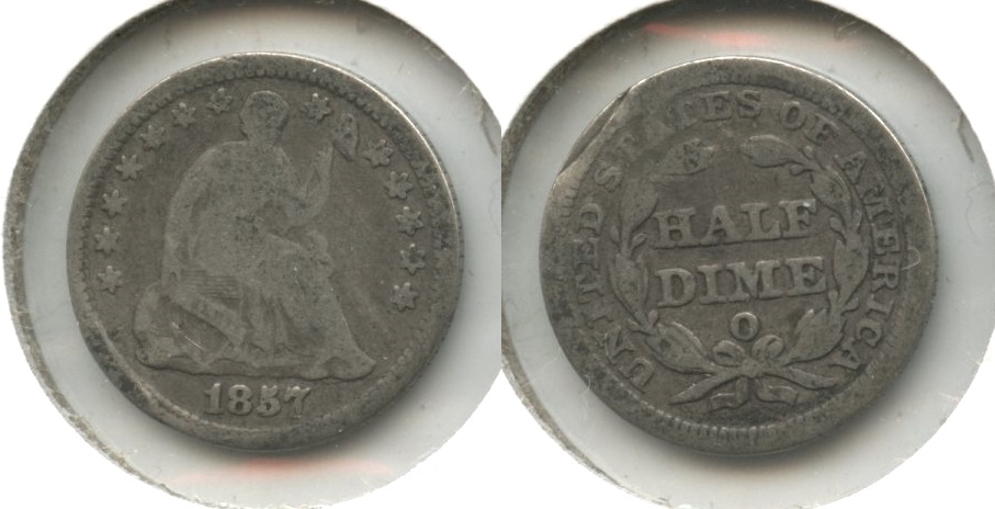 1857-O Seated Liberty Half Dime Good-4 #a Rim Damage