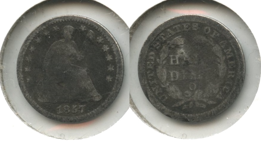 1857-O Seated Liberty Half Dime Good-4 #c Obverse Hit