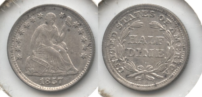 1857 Seated Liberty Half Dime AU-50