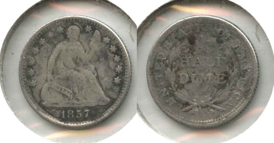 1857 Seated Liberty Half Dime Fine-12 #c