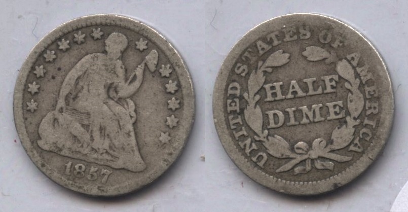 1857 Seated Liberty Half Dime Good-4 #l