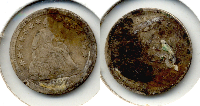 1857 Seated Liberty Half Dime VF-20 Corrosion