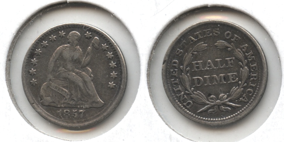 1857 Seated Liberty Half Dime VF-20 #h