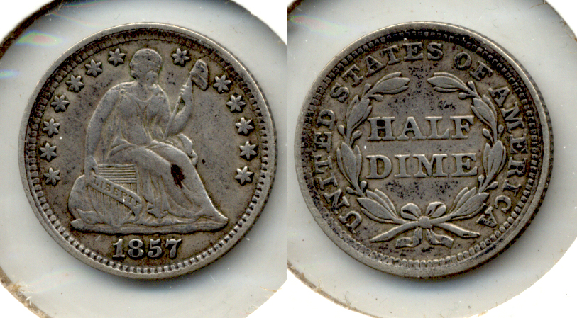 1857 Seated Liberty Half Dime VF-30