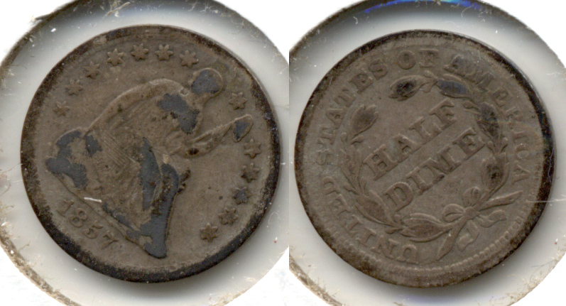 1857 Seated Liberty Half Dime VG-8