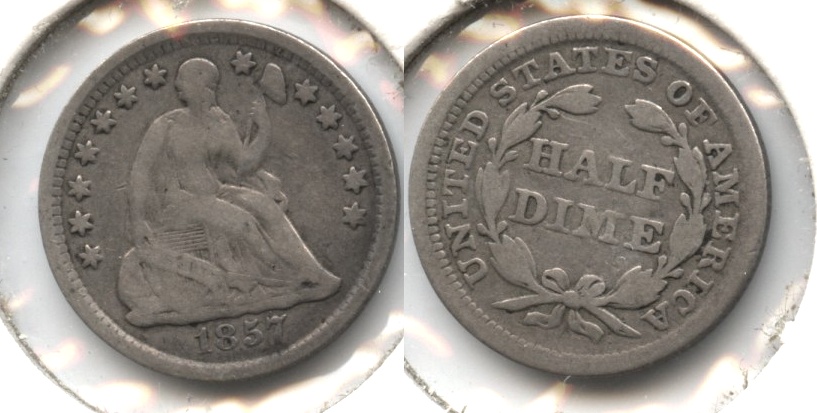 1857 Seated Liberty Half Dime VG-8 c