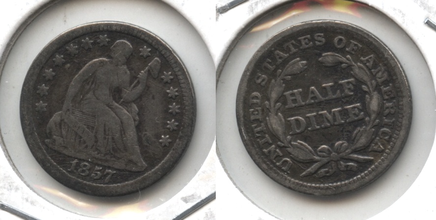 1857 Seated Liberty Half Dime VG-8 #e
