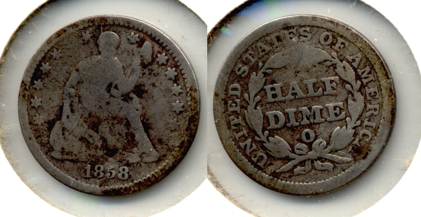 1858-O Seated Liberty Half Dime Good-4