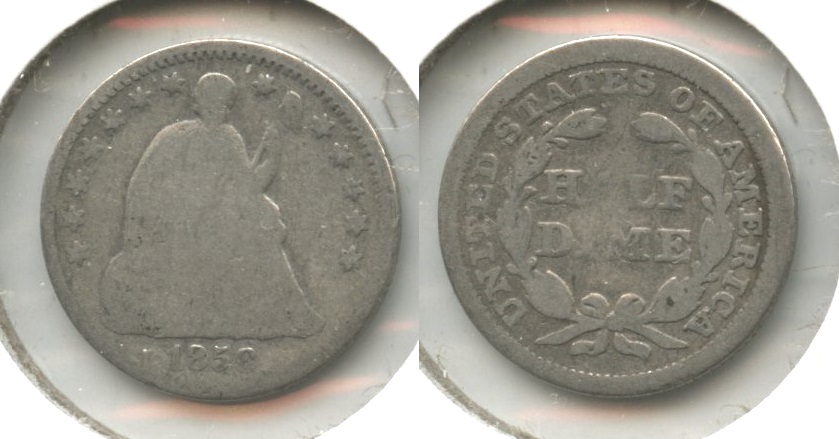 1858 Seated Liberty Half Dime AG-3 #b