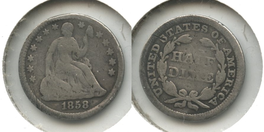 1858 Seated Liberty Half Dime AG-3 #c