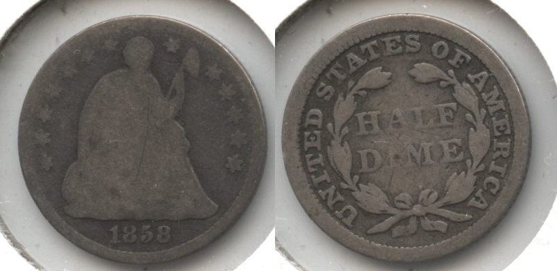 1858 Seated Liberty Half Dime Good-4