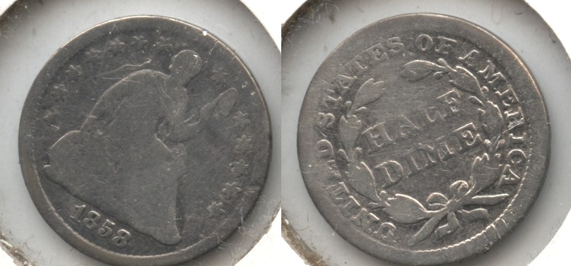 1858 Seated Liberty Half Dime Good-4 Light Clean #a