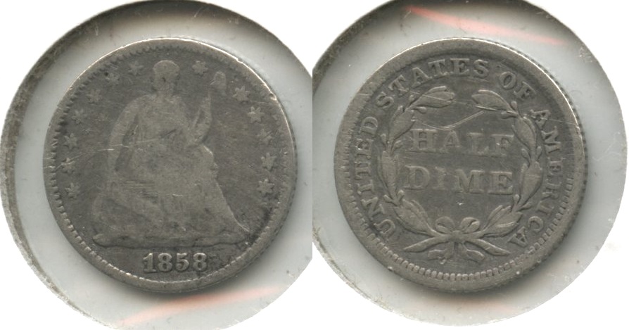 1858 Seated Liberty Half Dime Good-4 #f