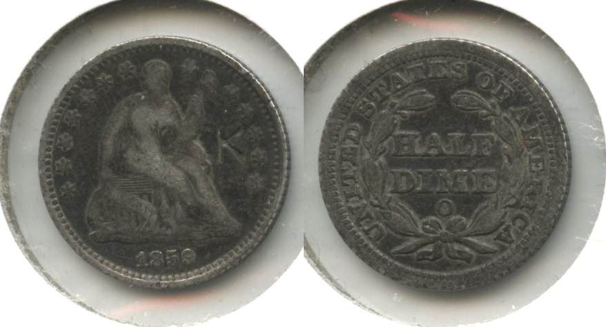 1859-O Seated Liberty Half Dime Fine-12 K Obverse