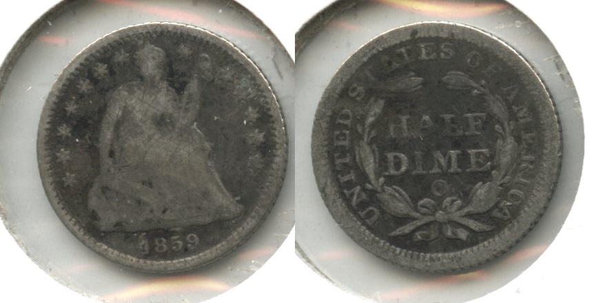 1859-O Seated Liberty Half Dime Good-4 #a Light Scratches