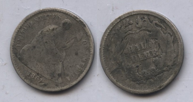 1861 Seated Liberty Half Dime AG-3