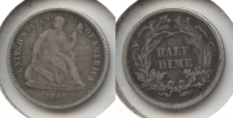 1861 Seated Liberty Half Dime Fine-12 #a