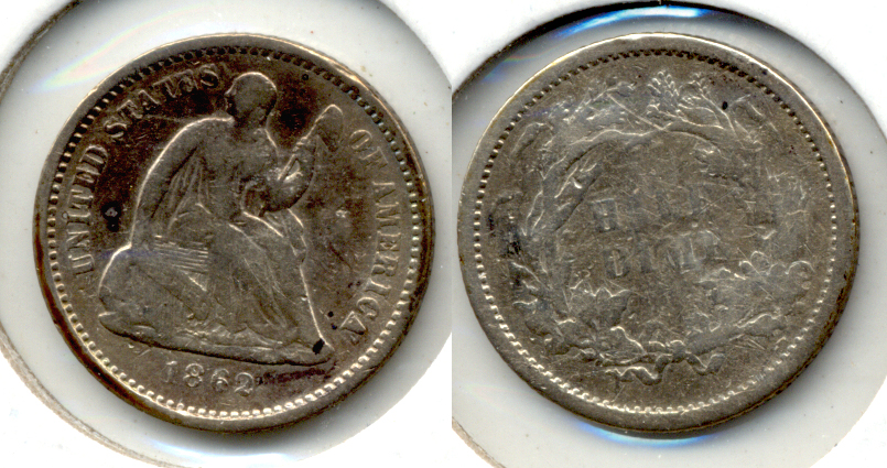 1862 Seated Liberty Half Dime VG-8
