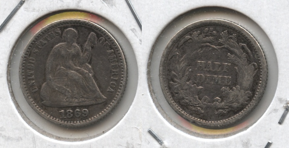 1869 Seated Liberty Half Dime Fine-12