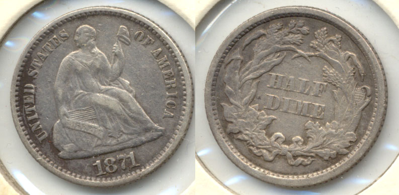 1871 Seated Liberty Half Dime EF-40