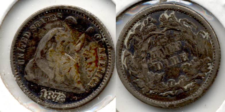 1872 Seated Liberty Half Dime Good-4 a
