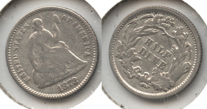 1872 Seated Liberty Half Dime Good-4 #b Cleaned