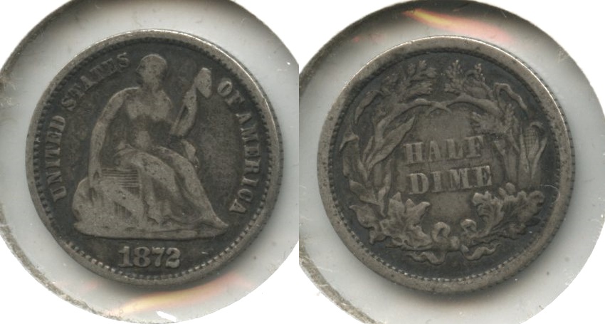 1872 Seated Liberty Half Dime Good-4 #f