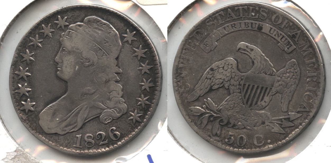 1826 Capped Bust Half Dollar VF-20 Warped
