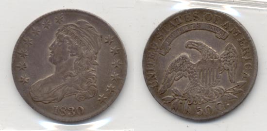 1830 Capped Bust Half Dollar EF-40 a