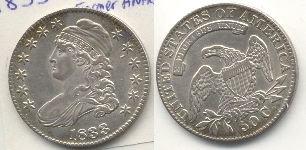1833 Capped Bust Half Dollar AU-55