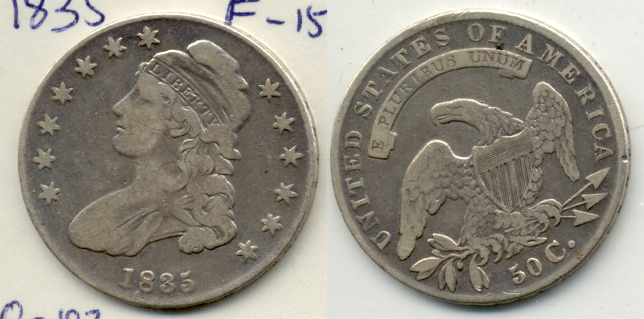 1835 Capped Bust Half Dollar Fine-15