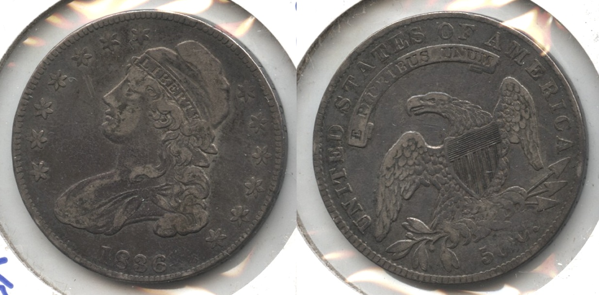 1836 Capped Bust Half Dollar EF-40 Obverse Scratch