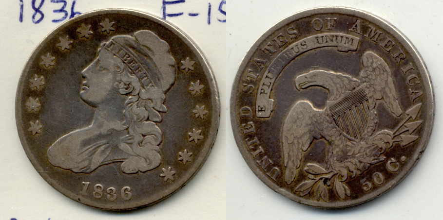 1836 Capped Bust Half Dollar Fine-15