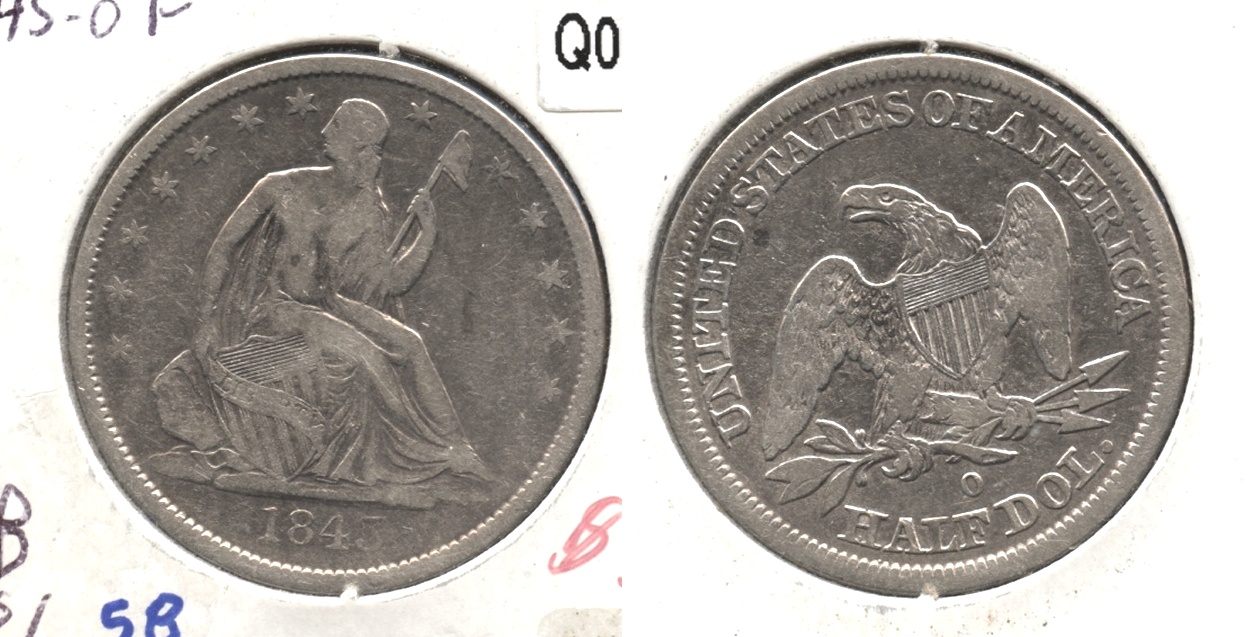 1845-O Seated Liberty Half Dollar Fine-12 WB-101