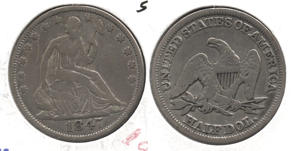 1847 Seated Liberty Half Dollar Fine-12