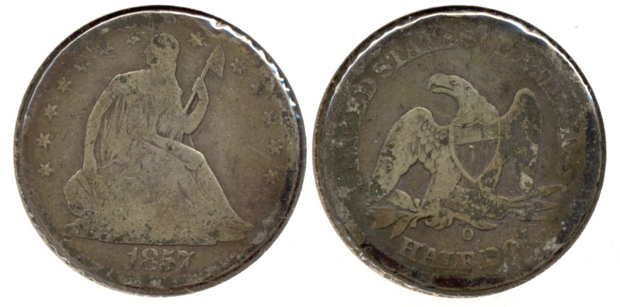 1857-O Seated Liberty Half Dollar Good-4 Edge Bruises