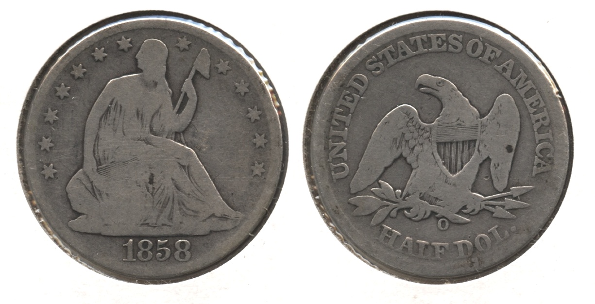 1858-O Seated Liberty Half Dollar Good-4