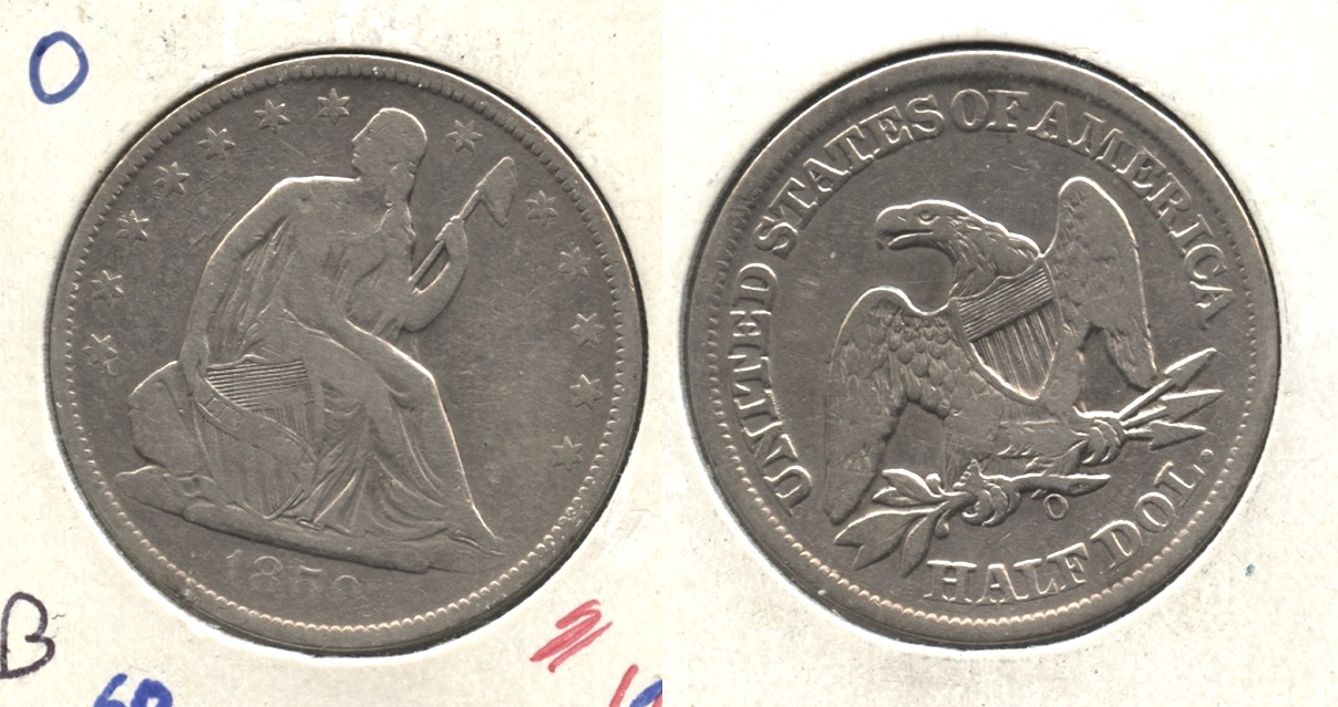 1859-O Seated Liberty Half Dollar Fine-12 Light Clean