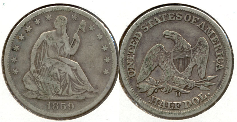 1859-O Seated Liberty Half Dollar VG-10