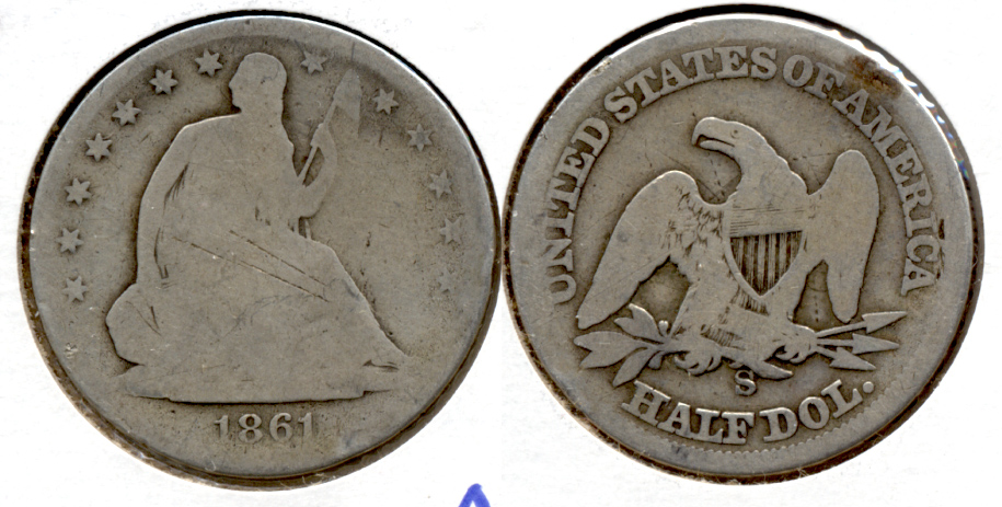 1861-S Seated Liberty Half Dollar AG-3