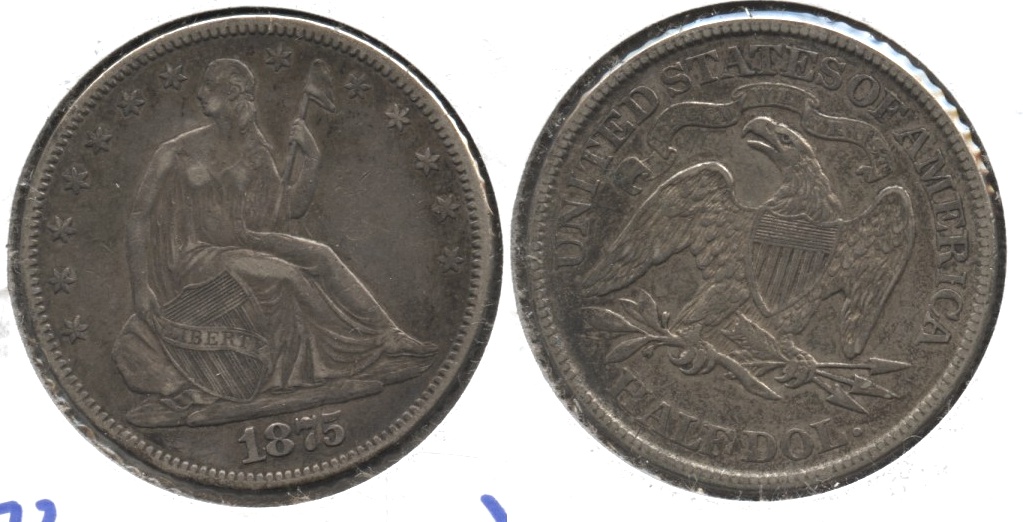 1875 Seated Liberty Half Dollar EF-40