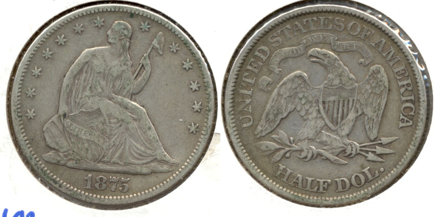 1875 Seated Liberty Half Dollar Fine-12