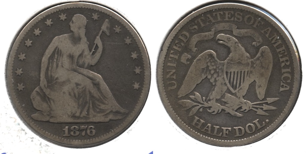 1876 Seated Liberty Half Dollar Good-4 #b