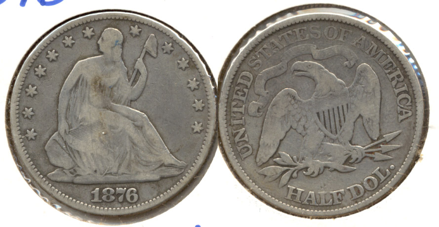 1876 Seated Liberty Half Dollar Good-6