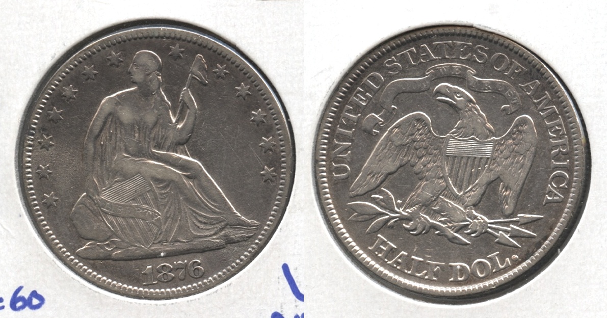 1876 Seated Liberty Half Dollar VF-20 Cleaned